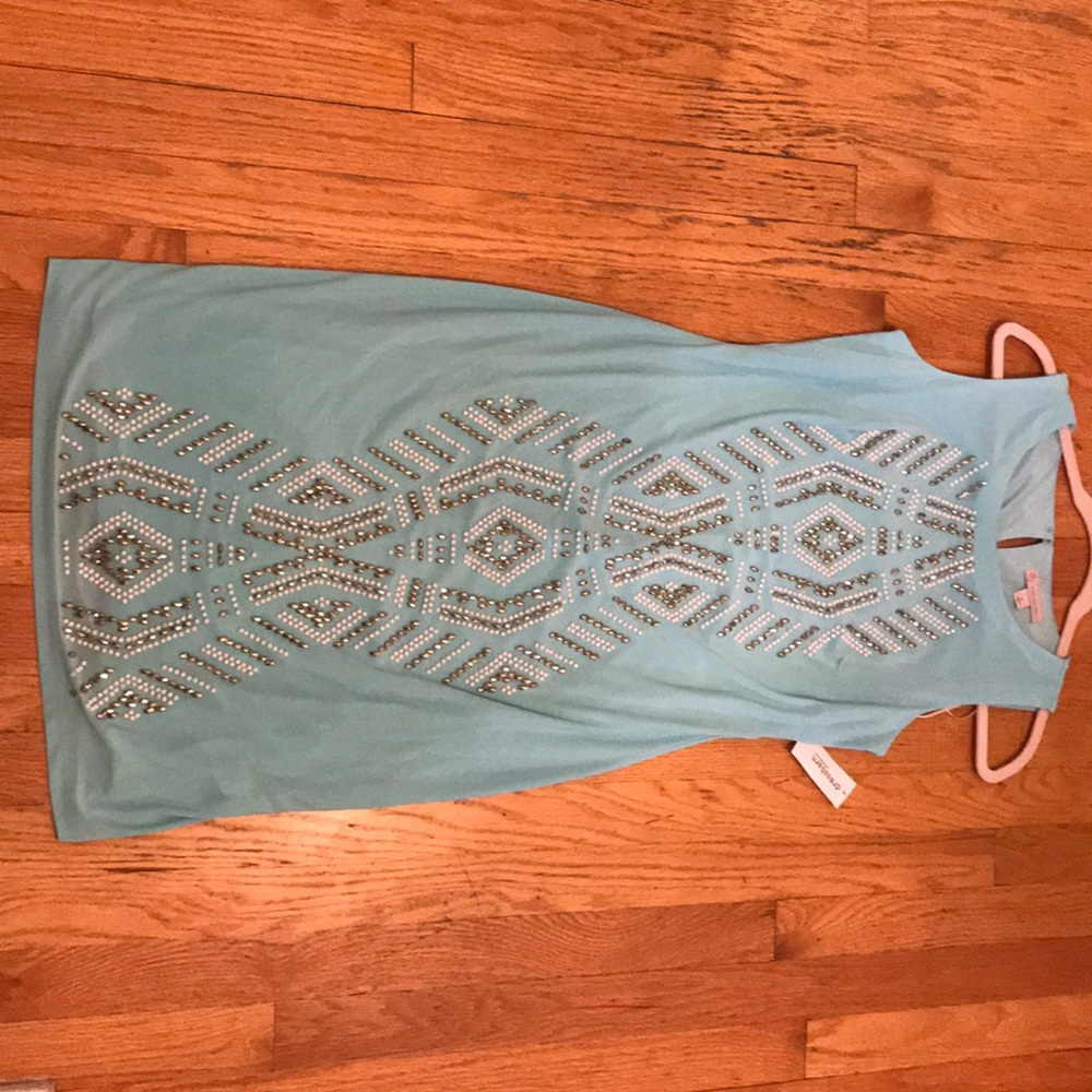 NWT Teal beaded party dress